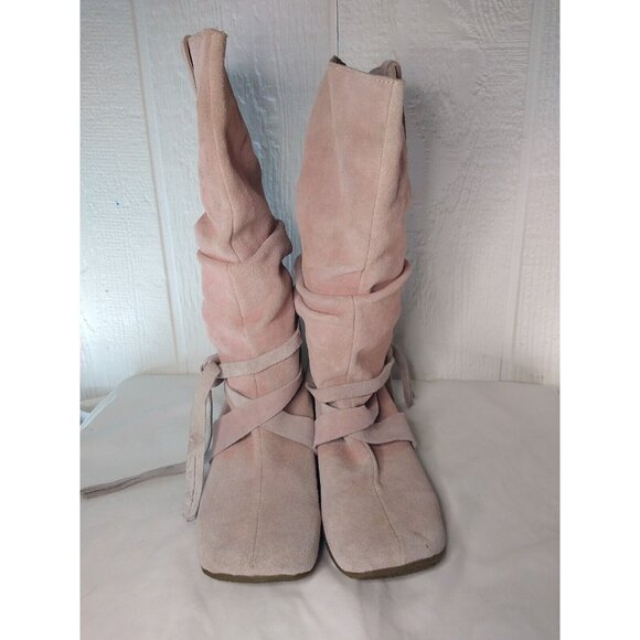 Zoe Wittner Design Women's EU 40 US 9 Pink Suede Boots Pull On Rubber Sole - Picture 3 of 15